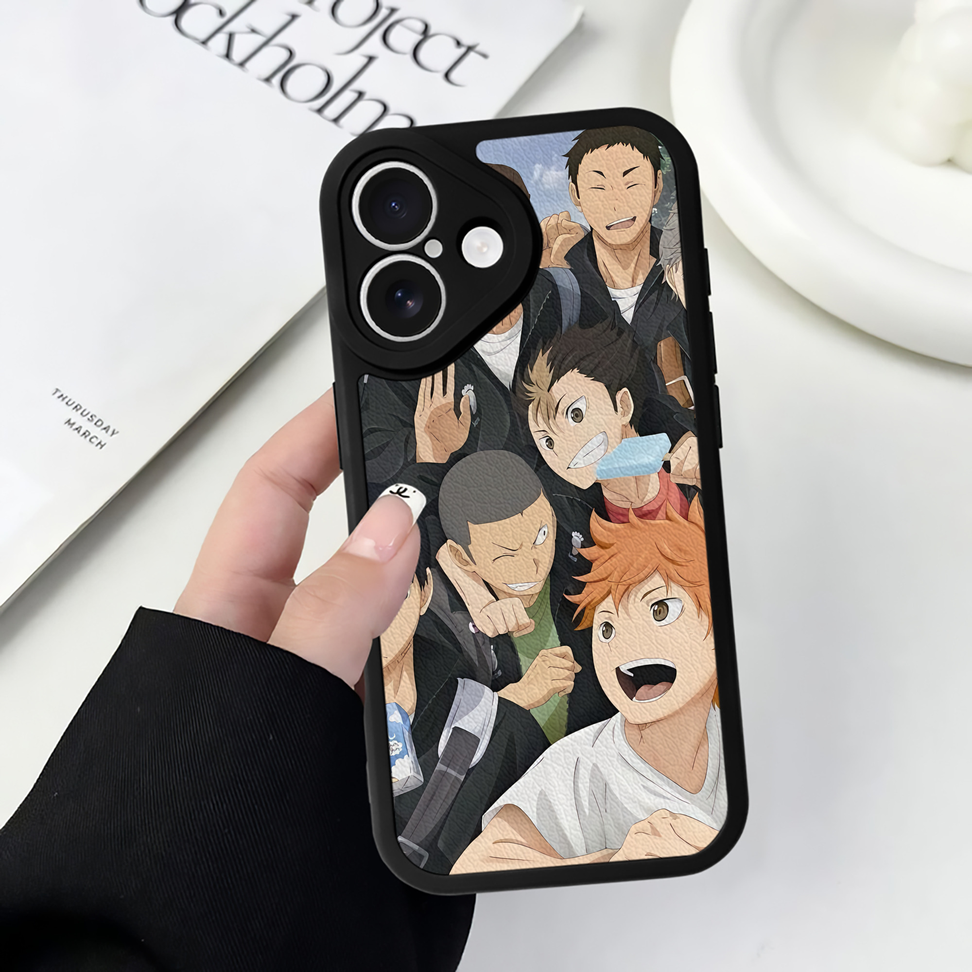 （画像用） ハイキュー!! Haikyu!! 【iPhone 16シリーズ対応】シリコンスマホケース（レザー調） 材質：シリコン